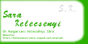sara kelecsenyi business card